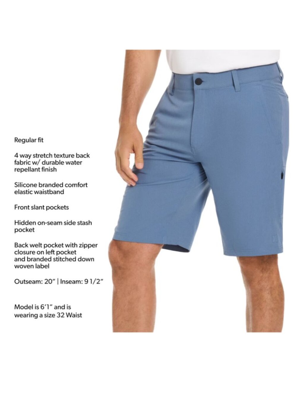 Hurley Men's Trek Hybrid Short Blue Size 32 NWT - Picture 4 of 10